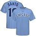 Chicago Cubs Ron Santo Coastal Blue Name and Number T-ShirtMedium