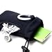 Samsung T10 Slim Portable Media MP3 Player Carrying CaseCrown Drawstring Pouch with Key Ring (Black)