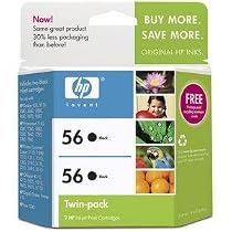 HP 56 Twinpack Black Ink Cartridge (C9319FN#140)