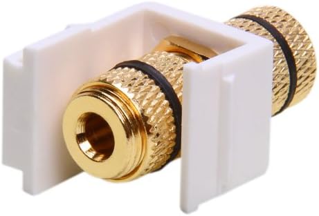 BLACK BANANA PLUG COUPLER, KEYSTONE INSERT, WHITE