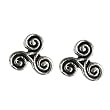 Celtic Triskelion Triple Spiral -Stud Earrings Sterling Silver