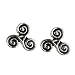 Celtic Triskelion Triple Spiral -Stud Earrings Sterling Silver