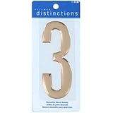 The Hillman Group 848961 Stick-On Domed, Number 3, Gold