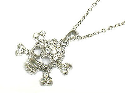 Click here to buy GIRLS SILVER CRYSTAL SKULL NECKLACE.