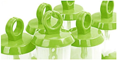 Adorable Mini Ring Jewel Popsicle Molds Popsicle Maker Mold w/ Drip Guard Handles (Green)