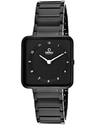 Womens Harmony Black IP Steel Bracelet Black Dial Square