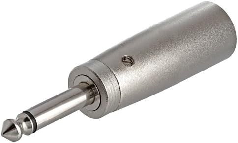 Steren 251-340 Male XLR Plug to Male 1/4 Mono Plug Adapter