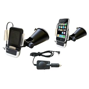 KfZ Freisprech Halterung iPhone: Schnellspann Halter f�r Apple i Phone 3G 3GS und 2G mit Freisprecheinrichtung, Mikrophon und Ladefunktion
