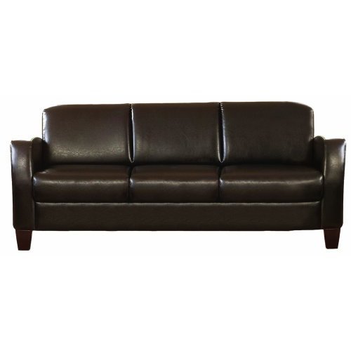 Homelegance Allen Faux Leather Contemporary Sofa, Dark Brown