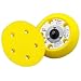 3M Hookit D/F Disc Pad 82659, Hook and Loop, 5" Diameter, 3/4" Thick, 5/16-24 Thread, 5 Holes, Yellow (Pack of 10)