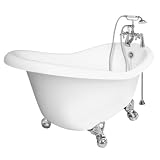American Bath Factory T020B-CH Marilyn Bathtub Faucet Package 1 in White