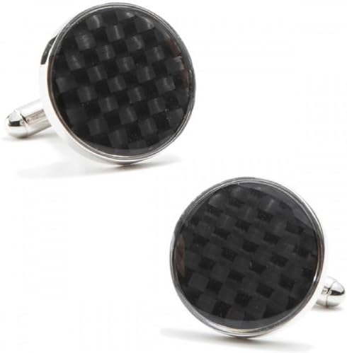 Carbon Fiber Racing Cufflinks - Round Cuff Links by Ox and Bull