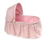Pink Rosebud Doll Cradle with Hood