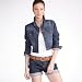 Cropped Denim Jacket Cropped fitted denim blouson jacket