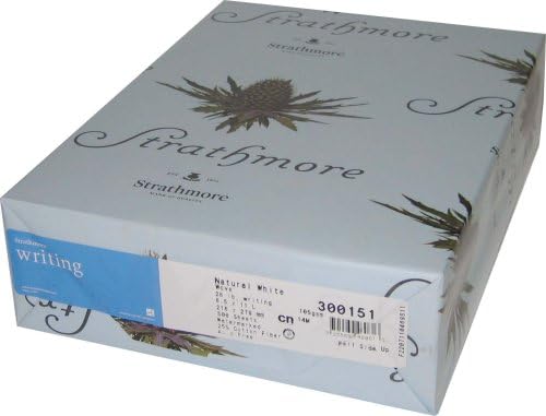 StrathmoreWriting Bright White Laid 88# Cover Bristol 8.5"x11" 125 Sheets