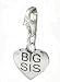 Design Visions Big Sis Heart 925 Sterling Silver Charm with Lobster Claw Clasp Made in the USA!