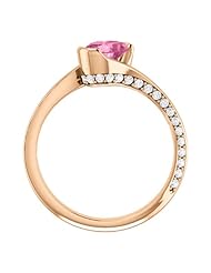 10K Rose Gold 7.00x5.00mm Oval Cut Pink Sapphire and Diamond Ring -- LIFETIME WARRANTY