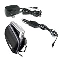 CHARGER & CASE COMBO for GPS - Accessory Power Home Wall Charger + Car Adapter + Case Logic Hard Shell Travel Case with Strap for 3.5" Display GARMIN NUVI & TOMTOM ONE Portable Navigator ** Not compatible with Wide Screen / W models