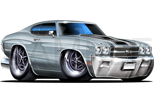 Chevelle SS 1970 Silver 48 inch Wall Skin Graphic