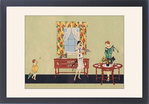 Framed Prints of Art deco illustration of afternoon tea, 1920s from Mary Evans