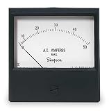 Analog Panel Meter,AC Current,0-50 AC A Simpson Electric 17704