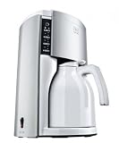 Melitta Look Therm De Luxe Filter Coffee Machine, Silver/ White