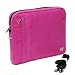 CaseCrown Faux Suede Protective Sleeve with Shoulder Strap and Pocket (Fushcia) for the ASUS Eee PC Seashell 1005HA-MU17-BK 10.1-Inch Black Netbook