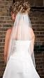1 Layer Waist Length Wedding Veil w/ Corded Edge