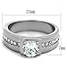 Marimor Jewelry Men's 1.75 Carat Round Cut Cubic Zirconia Silver Stainless Steel Ring Sizes 8-13
