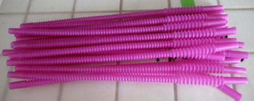 Tupperware Whistle Straws. Set of 20. Deep Pink