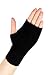Volyer Women's Winter Mink Cashmere Half Finger Gloves Cute Fingerless Gloves Mitts Christmas Xmas Gift for Girlfriend Wife Lover Mother (Black)