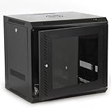 9U IT Wall Mount Network Server Cabinet Rack Built-In Fan Locking Lock & Key