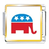 Republican Elephant Animals Flag Italian Charms Bracelet Link