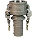 Dixon HAC200EZ Hastelloy Type C Cam and Groove Hose Fitting, 2" Socket x 2" Hose ID Barbed