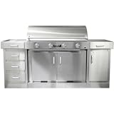 TEC Gas Grills Sterling G4000 FR Infrared Propane Gas Grill On Cabinet With Door And Drawer Modules