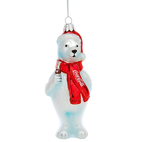Kurt Adler Glass Coca-Cola Polar Bear Ornament, 5-Inch Kurt Adler Glass Coca-Cola Polar Bear Ornament, 5-Inch