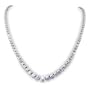 18K White Gold 15.00 ctw Diamond 3-Prong Tennis Necklace