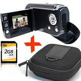 Mustek DV316L 3MP Black Digital Camcorder +2GB +Case Bundle