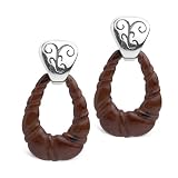 Carved Mahogany Obsidian Gemstone Earrings