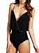 Choies Women's Wrap Spaghetti Strap Cross Back Solid Bodysuit S Black