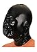 JustinLatex Black Latex Rubber Inflatable Hood with Nostril