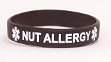 Nut Allergy Silicone Bracelet, Black, Medium Size Fits Teens and Petite Adults 411x0tfaQbL. SL160 Nut Allergy Silicone Bracelet, Black, Medium Size Fits Teens and Petite Adults