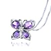 Sterling Silver & Amethyst Butterfly Pendant with 18" Chain