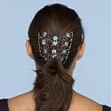 Diamond Large Blue Flower Double Comb Hair Clip By Hairzing
