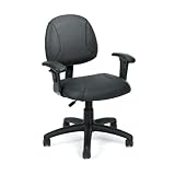 Boss Leather Plus Posture Task Chair with Adj Arms