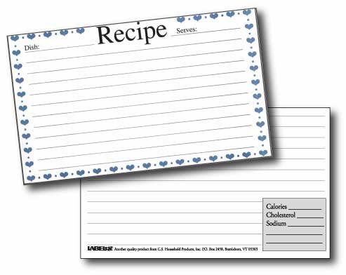 Best Price 3 X 5 Blue Heart Recipe Cards with Protective CoversB000MF95PO