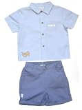 Max and Tilly Baby Boy Twill Pale Blue Shirt and Short 2 Piece Set size 0-3 months: baby boys clothes sale