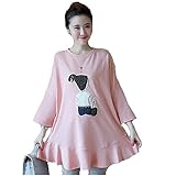 (リアンジュ・アイ)Liange・ai レディース マタニティ ウェア ワンピース 妊婦服 九分袖 産前 産後 人物 秋 冬3色2サイズ ピンク L オリジナルミニポーチ付き (L, ピンク)