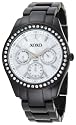 XOXO Women's XO115 Rhinestone Accent Black Enamel Bracelet Watch