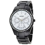 XOXO Womens XO115 Rhinestone Accent Black Enam
